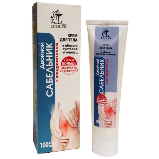 Ķermeņa krēms locītavām un muskuļiem "Dubultais sabeļniks ar hondroitīnu", 100 ml