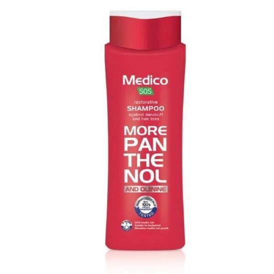 Medico SOS pretblaugznu šampūns ar pantenolu un hinīna ekstraktu, 390 ml