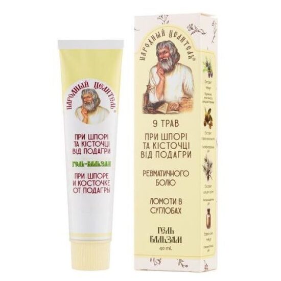 Želeja – balzams “9 Zāles” papēža piesim un podagras pēdas kauliņam, 40 g