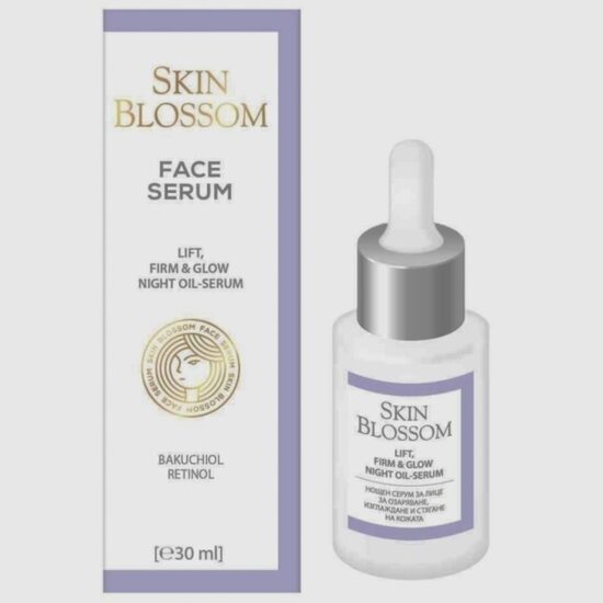 Skin Blossom nakts eļļas serums ar bakučuolu, retinolu un jojobas eļļu ar liftinga efektu, 30 ml