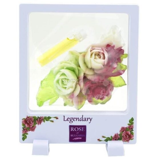 Dāvanu komplekts "Rose Legendary" (glicerīna ziepes, 40 g, smaržas 2,1 ml)
