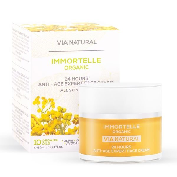 Pretnovecošanas sejas krēms 24 stundu iedarbībai “Immortelle (Nemirstīga zāle)” ar 10 organiskām eļļām, 50 ml
