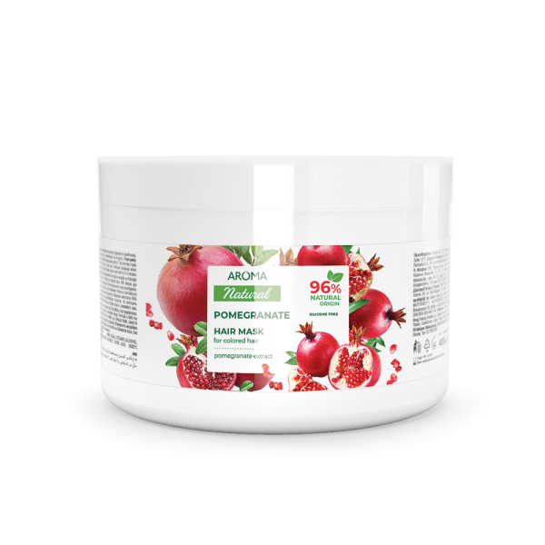 Aroma Natural Hair Mask, Pomegranate, For Colored Hair, 450ml
