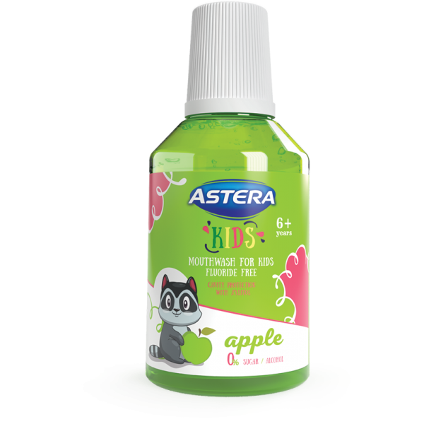 ASTERA Детский ополаскиватель для полости рта со вкусом яблока 300 мл (6+ лет)