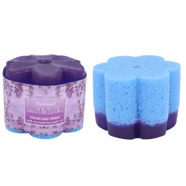 Peeling soap – sponge “Lavender”, 70g.