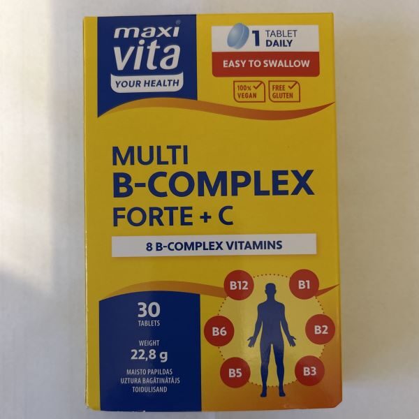 Multi B-komplekss Forte + C (30 tabletes)