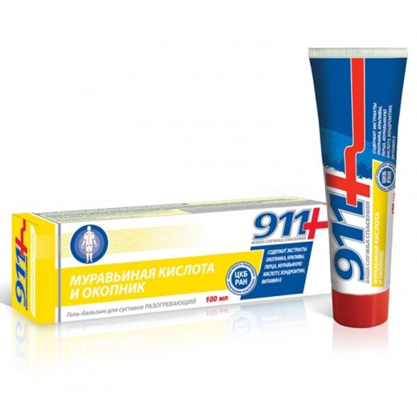 Ķermeņa gēls-balzams "911 Skudrskābe un okopnik" (BY), 100 ml