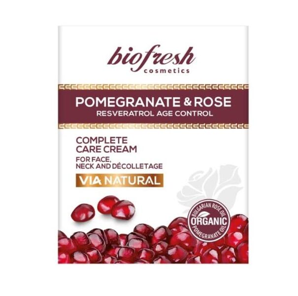 Complete care cream for face, neck and décolletage VIA NATURAL POMEGRANATE AND ROSE 200 ml 