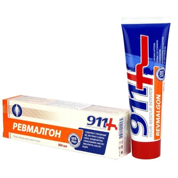 Ķermeņa balzams želeja “911 Revmalgon” (BY), 100 ml