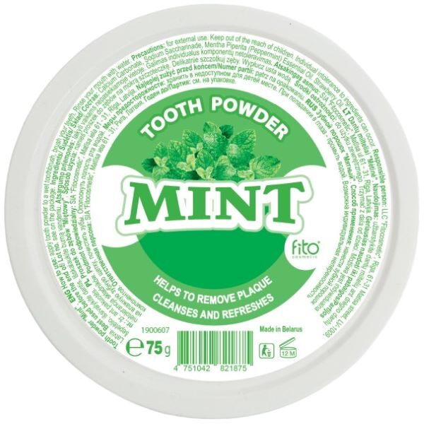 Pulveris zobu tīrīšanai “Piparmētra”, 75 g